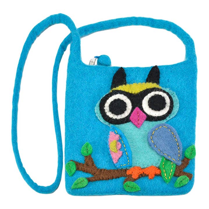 Big Eyed Owl on the branch Cross-Body Bag for wholesale by BNB Crafts Inc.