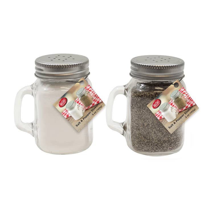 TableCraft Products Company - Wholesale Salt & Pepper Shaker Set - Mason Jar Salt & Pepper Shakers5