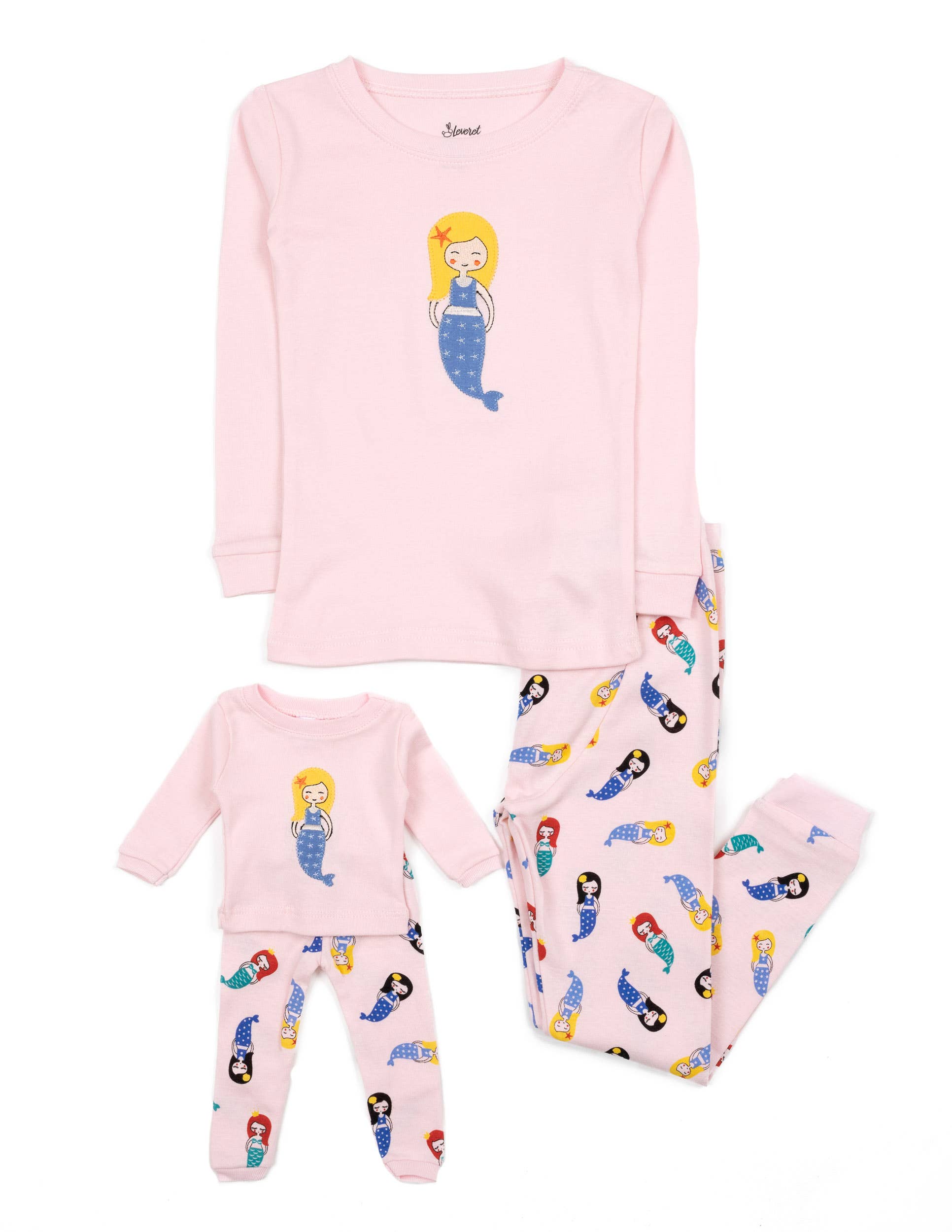 Leveret Pajamas - Wholesale Sleepwear Set - Kids - Kids Girl & Doll Cotton Pajamas34