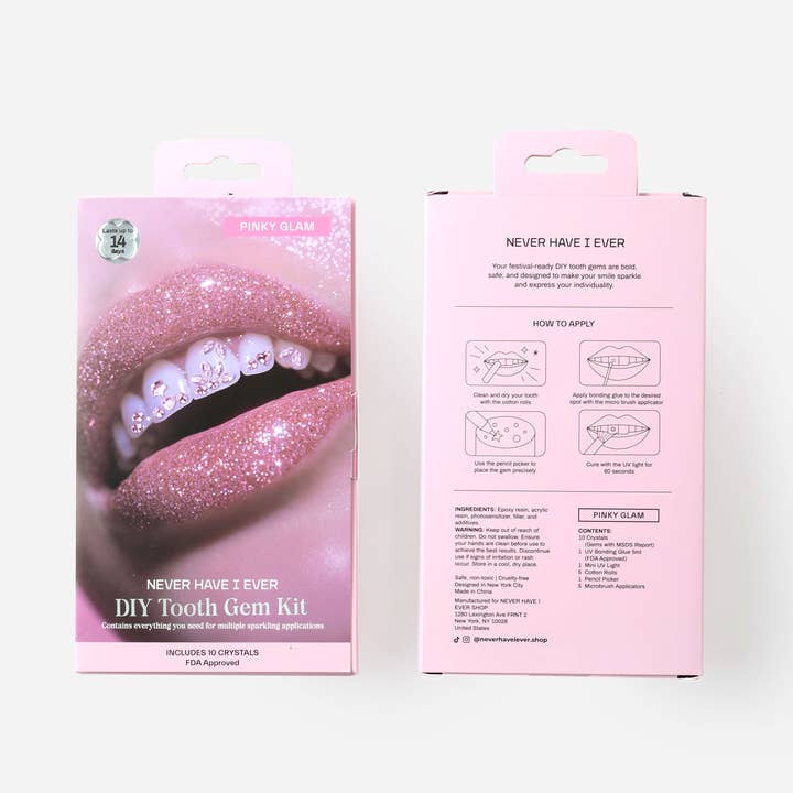 Never Have I Ever - Wholesale DIY Craft Kit - Pinky Glam - DIY Tooth Gem Kit2