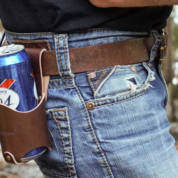 Oopsmark - Wholesale Heuptasje - Heren - Holster met leren bierriem