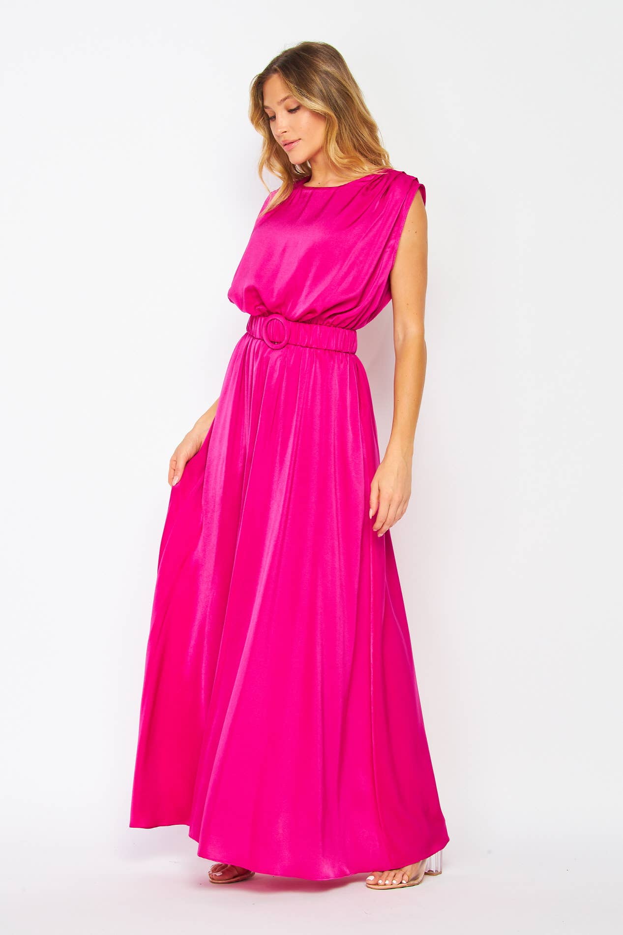 Peace Love Line - Venta al por mayor Vestido - Mujer - SLI3727 - VESTIDO LARGO DE SATÉN10