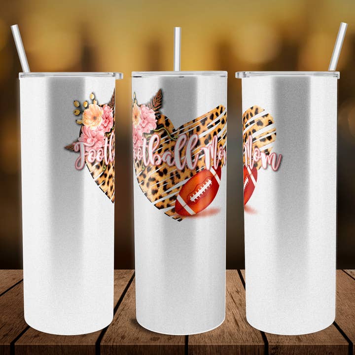 Football Mom Cheetah Heart for wholesale by Noel & Co Tumblers