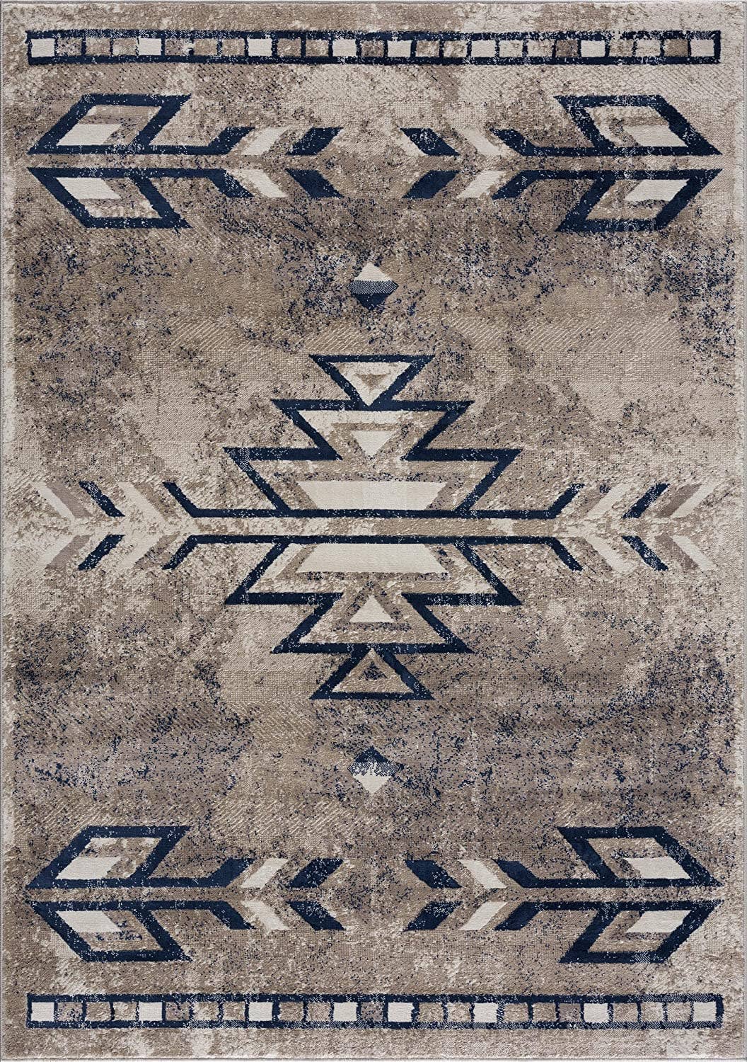 Contemporary South-Western Blue Beige Indoor Area/Runner Rug for wholesale on Faire1