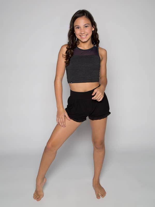 Stretchy Mesh Youth Top, Slate for wholesale by Sugar And Bruno