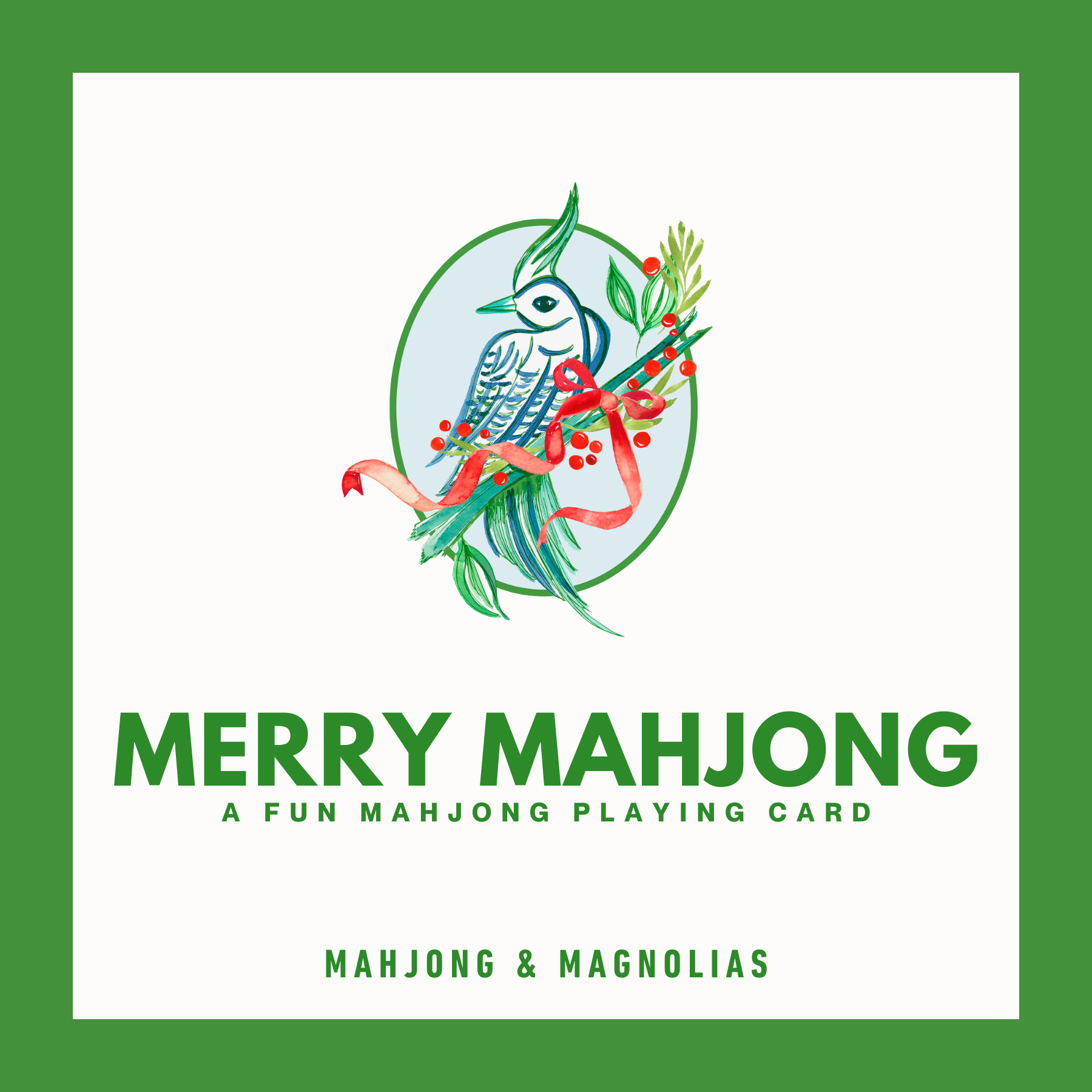 Mahjong & Magnolias - Wholesale Card Game - Merry Mahjong: A Fun Mahjong Playing Card (Set of 4)0