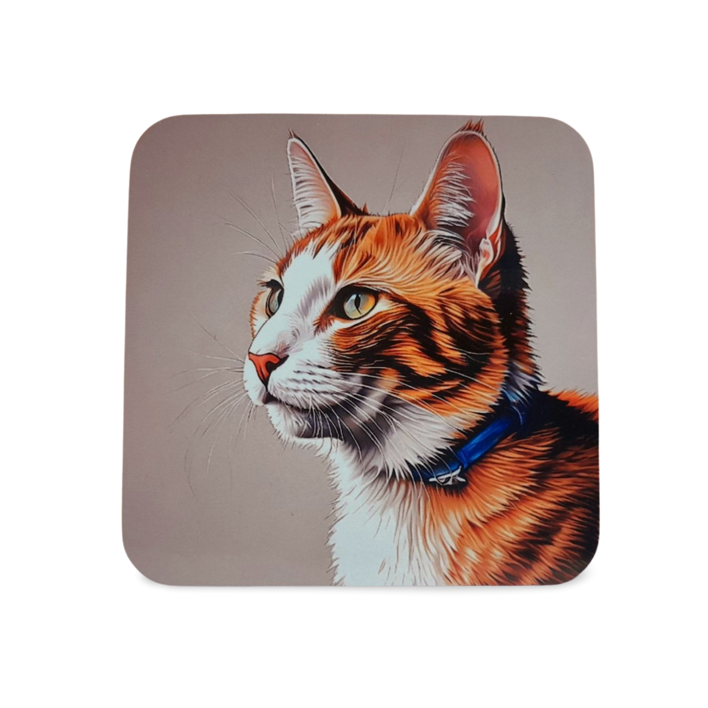 Rockways Designs – wholesale Coasters – Ginger Tabby Cat Drink Coaster, Coloured Pencil Style0