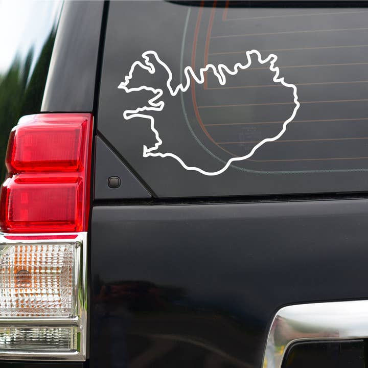 Pack de 2 pegatinas de vinilo del mapa de Islandia, pegatina para coche de Islandia, pegatina del contorno de Islandia, pegatina de coche de isla nórdica, pegatina para ventana de Islandia. para venta al por mayor de Decals Online