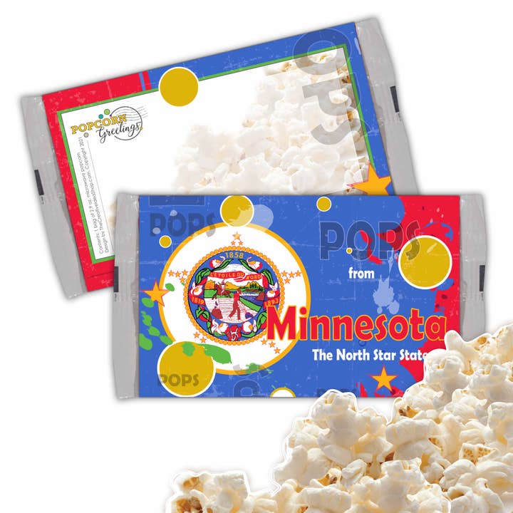 POPCORN SALUTATIONS Pops from Minnesota pour la vente par The Creative Idea Shop