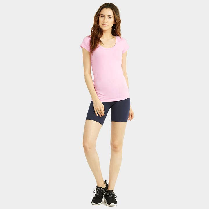 Sensibling Corp. - Wholesale Athletic Shorts - Women's - Ladies High Waisted 15 Inch Outseam Shorts Leggings