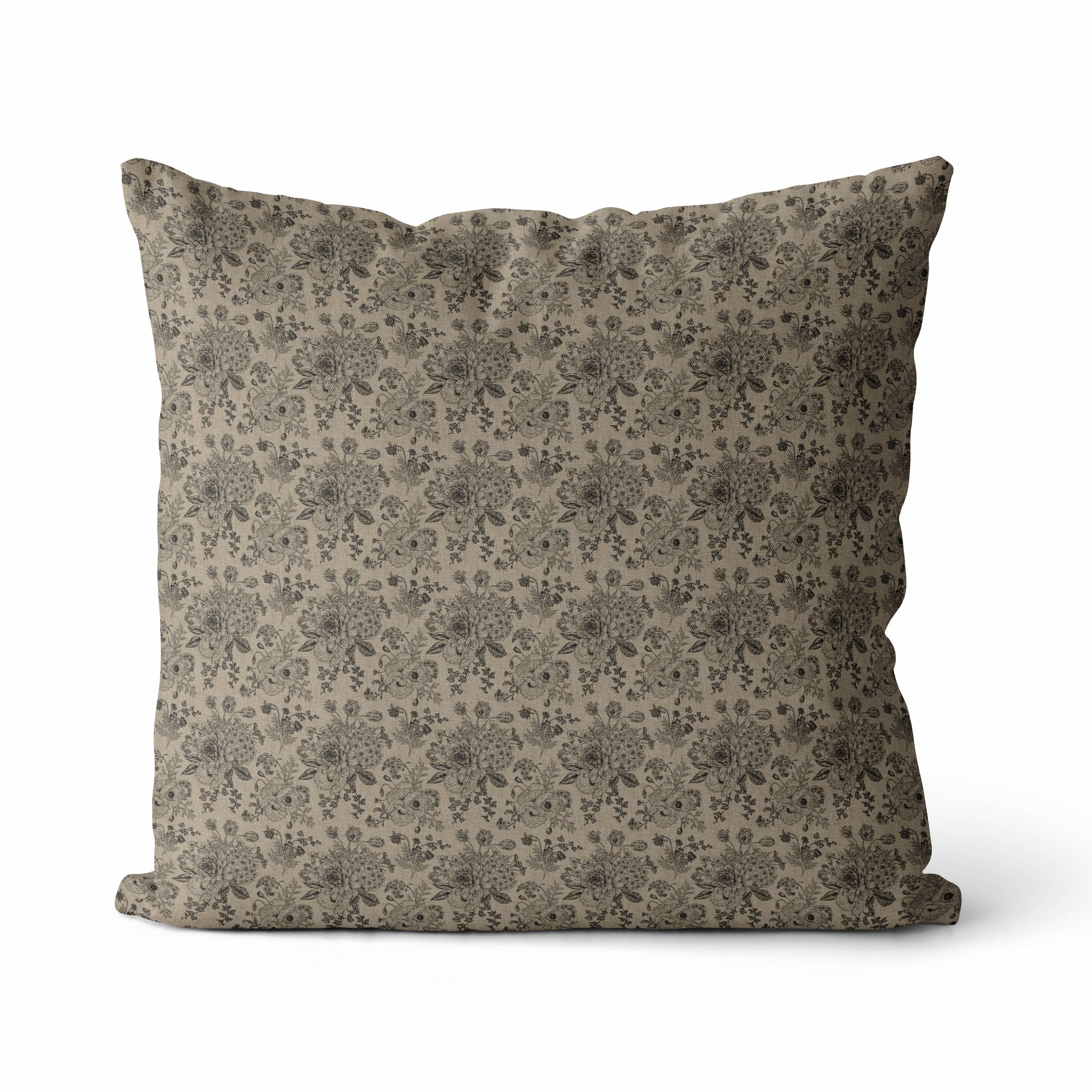 Hyggely - Wholesale Throw Pillow Cover - Elizabeth Pillow Cover | Neutral Floral Pillow Cover3