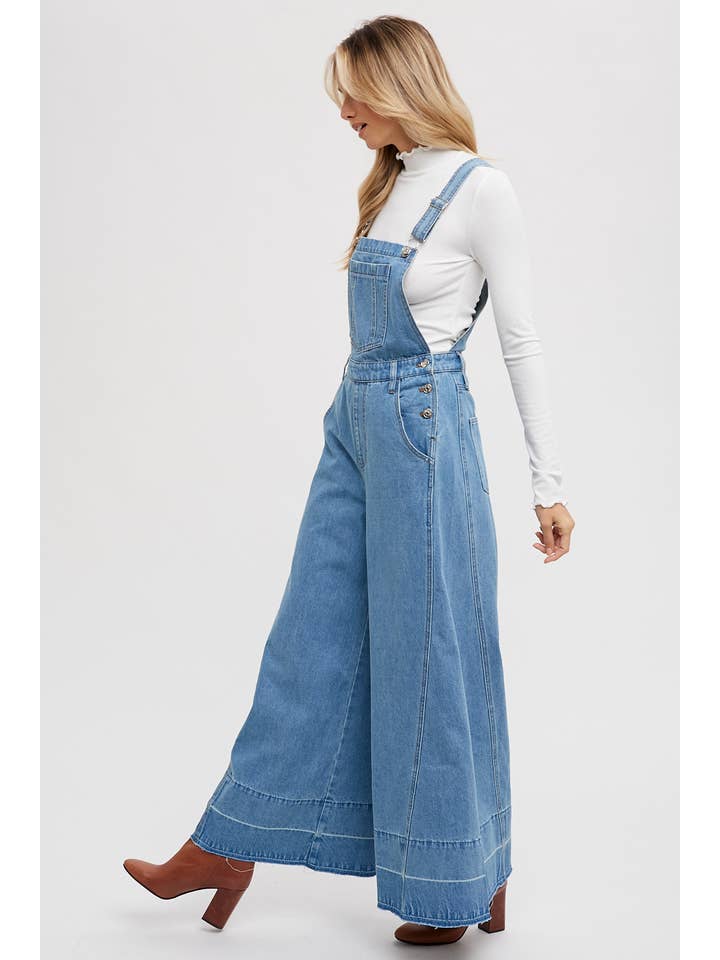 Bluivy – Engroshandel Overalls - Dame – DENIM OVERALLS MED BREDE BEN