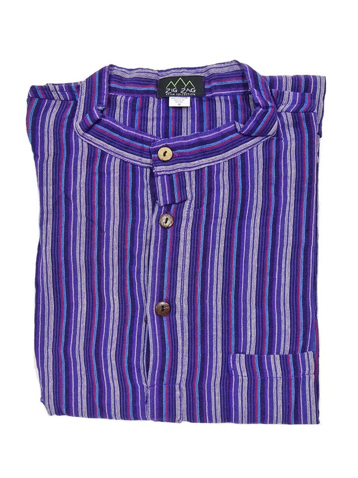 Zig Zag Asian Collection - Wholesale Button Down Shirt - Men's - Striped Cotton Kurta13