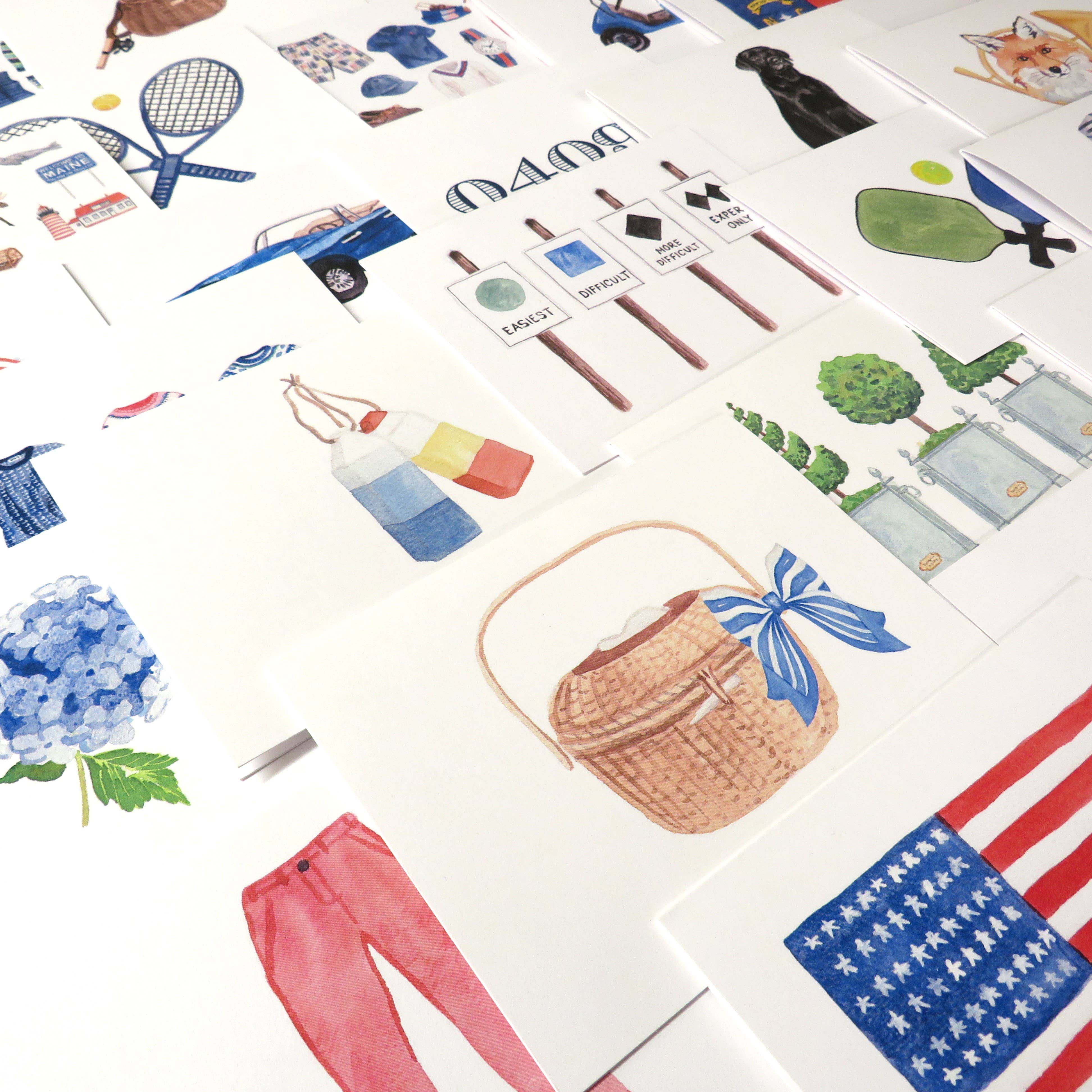 The Muddy Dog - Wholesale Stationery/Notecard Set - Nantucket Lighthouses Folded Notecards1