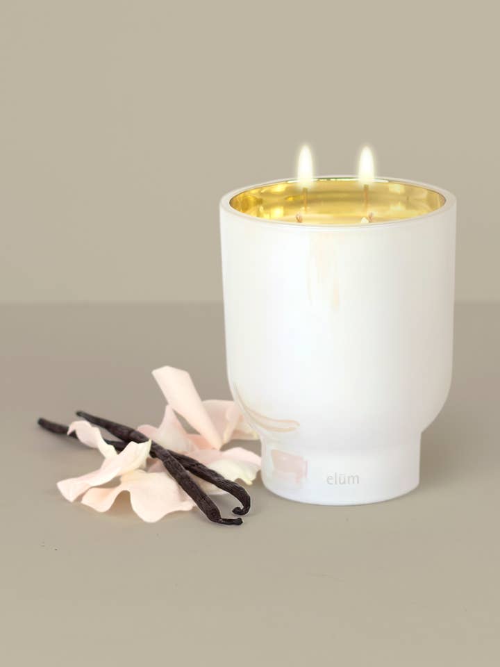 AURA PURE, Toasted Vanilla - Maeve Glass Candle 21 oz for wholesale by Elum Designs