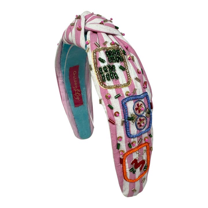 Headband Knot - Mahjong Stripe for wholesale by Golden Lily