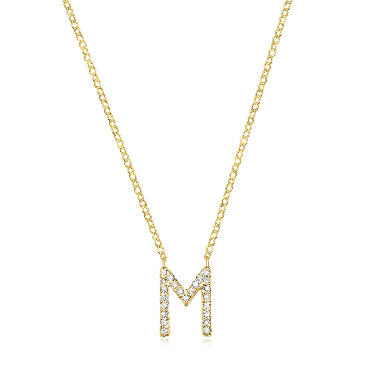 Amelia Rose Jewelry - Vendita all'ingrosso Collana con ciondolo/pendaglio - Collana con iniziale in diamanti pavé oro - Una delle preferite di Oprah12