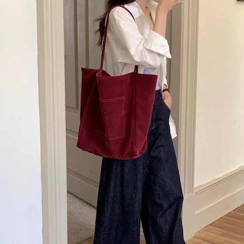 Pretty Persuasions - Wholesale Tote Bag - Women's - P24105 Large Suede-Like Tote Bag