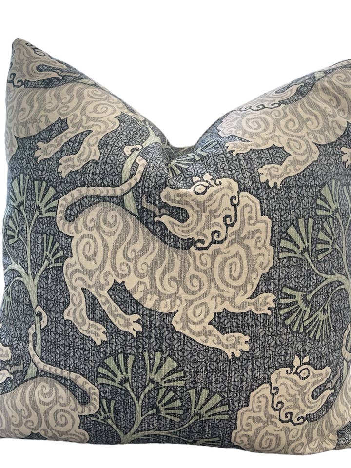 Imogen Toile Throw Pillow with Feather Insert for wholesale by Dahlia & Grace pillows