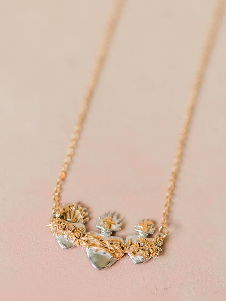Holy Hearts Necklace for wholesale by BeeStill Design
