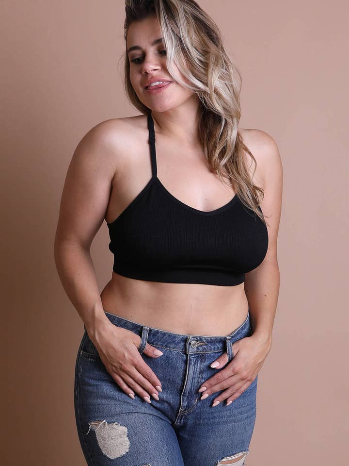 Leto Accessories - Wholesale Bralette - Women's - Plus Size Tattoo Mesh Racerback Bralette