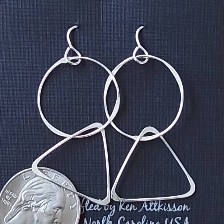 Sterling Silver Large Triangle & Circle Long for wholesale by Ken’s handcrafted jewelry