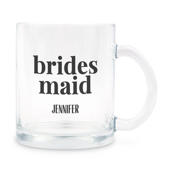 Weddingstar Inc. - Wholesale Coffee mug - Clear Glass Coffee Mug with Handle- Desert Floral Bridesmaid0