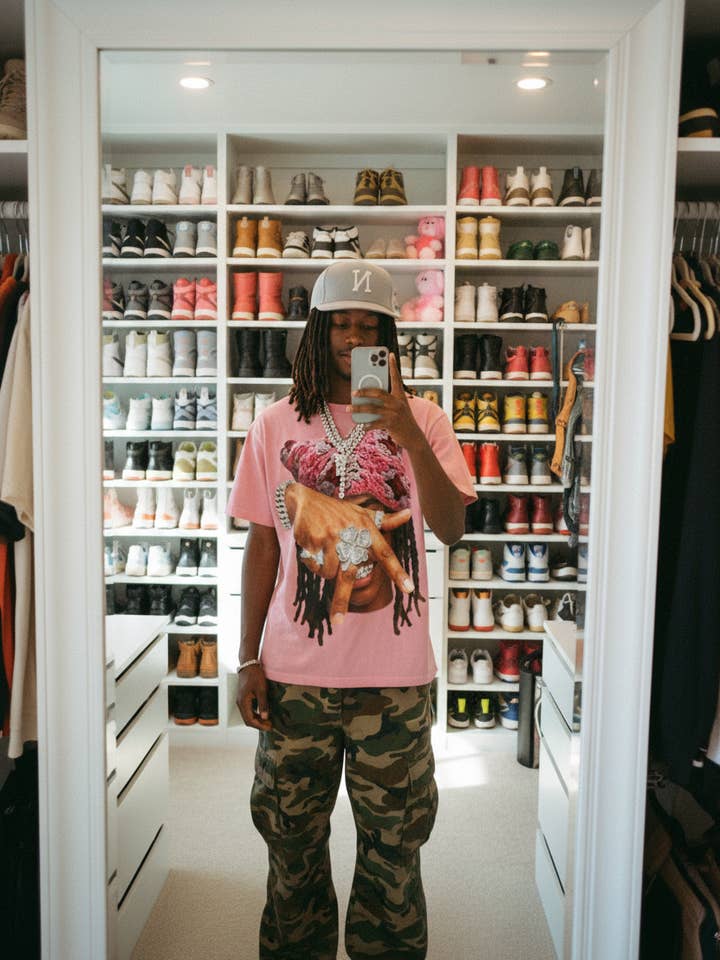 "Eternal Victory" Pink Cat-Ear Knit Hat Character Washed Print T-shirt for wholesale by NOISSEY