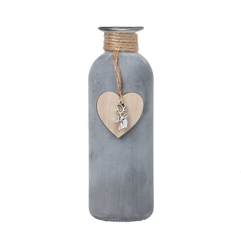 Heaven Sends – wholesale Decorative jar – SMALL CEMENT JAR WITH HANGING HEART0