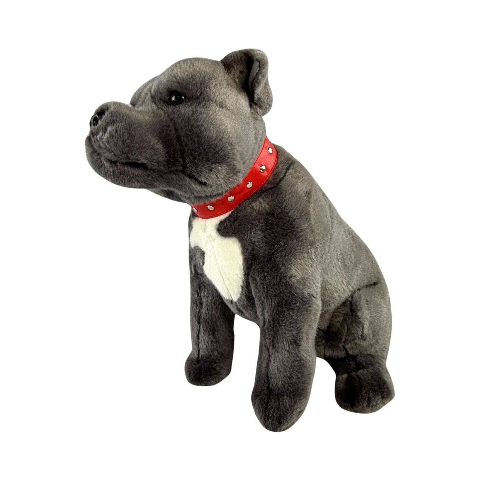 Bocchetta Plush Toys - Vendita all'ingrosso Peluche - Cani - Storm - Staffy - 32 cm seduto, grigio5