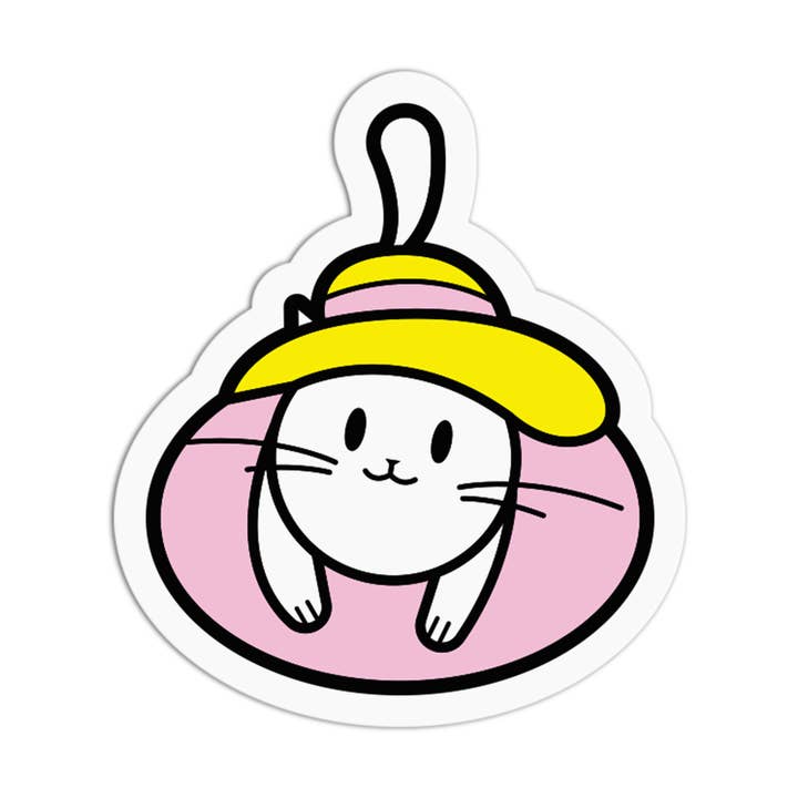 Pink Floatie Chic Cat Summer Textured Stickers for wholesale by the stkr store