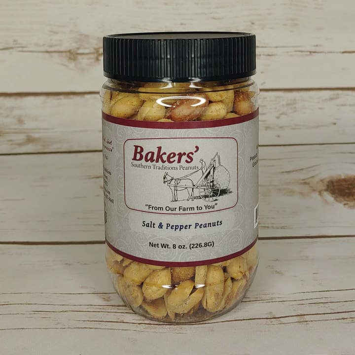 8 oz. Salt & Pepper Peanuts for wholesale by Bakers' Southern Traditions
