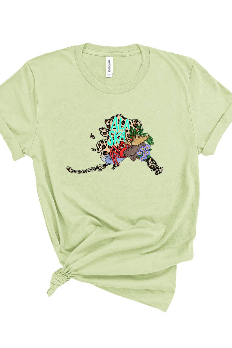 COLORBEAR – wholesale T-shirt med logga - Dam – Alaska STAT HANDRITAD GRAFISK T-SHIRT14