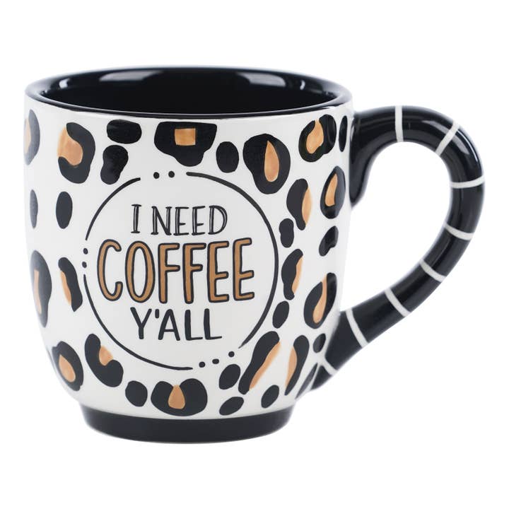 Coffee Y'all Cheetah Mug for wholesale by Glory Haus