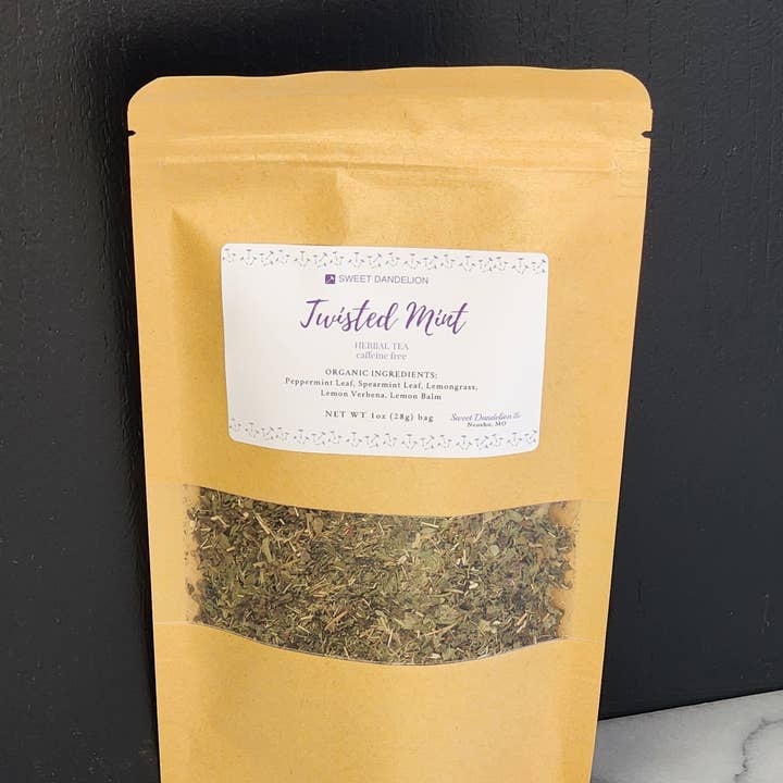 Twisted Mint Herbal Tea for wholesale by Sweet Dandelion, llc