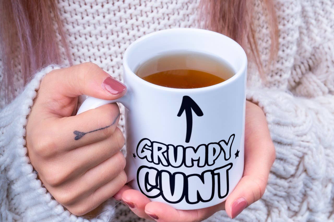 Cheeky Chops Cards & Wanky Candles - Vendita all'ingrosso Tazza - Tazza da caffè 'Grumpy Cunt' dal design irriverente6