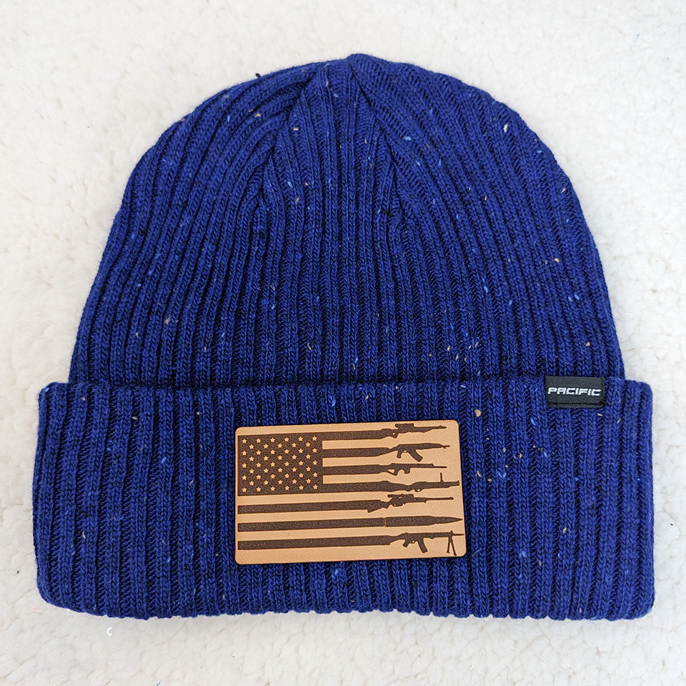Trendy Transfers - Wholesale Patch - Gun American Flag Leather Hat Patch3