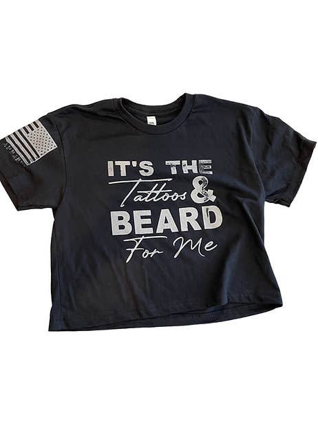 It’s the tattoos and beard (Black) Crop Top for wholesale by The Armory