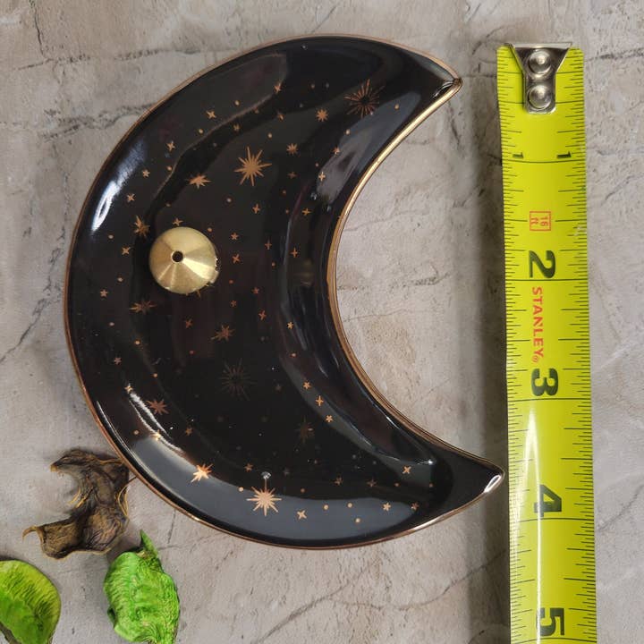 My Magic Place Shop - Wholesale Incense Holder - Ceramic Moon Plate Incense Burner Moon and Stars Plate Altar5
