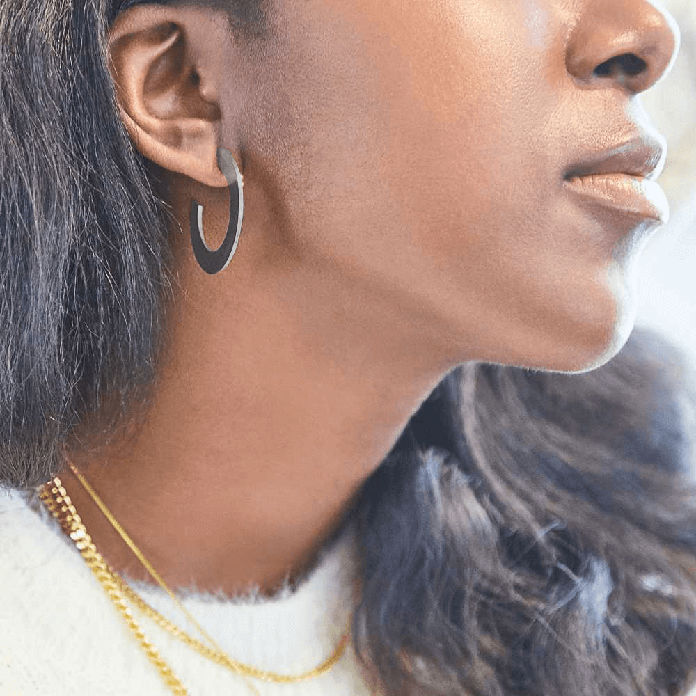 Admiral Row Jewelry - Wholesale Hoop Earrings - Small Silver Flat Hoop Earrings - Fall Statement Jewelry1