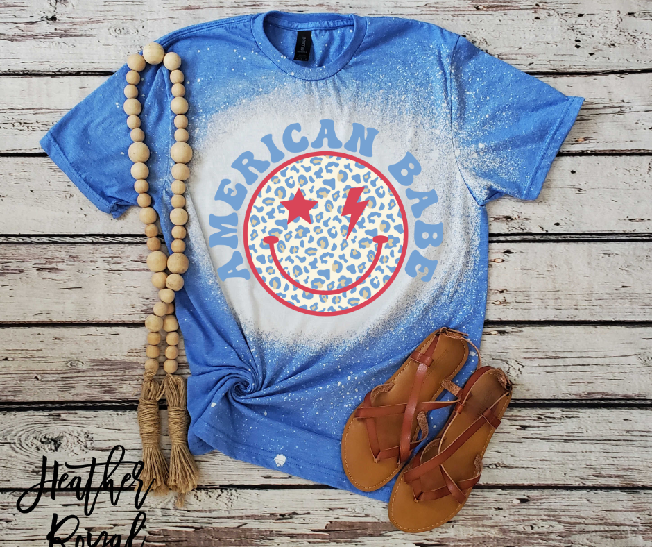 Southern Backroad Tees LLC - Vente T-shirt sérigraphié – femme - T-shirt blanchi American Babe0