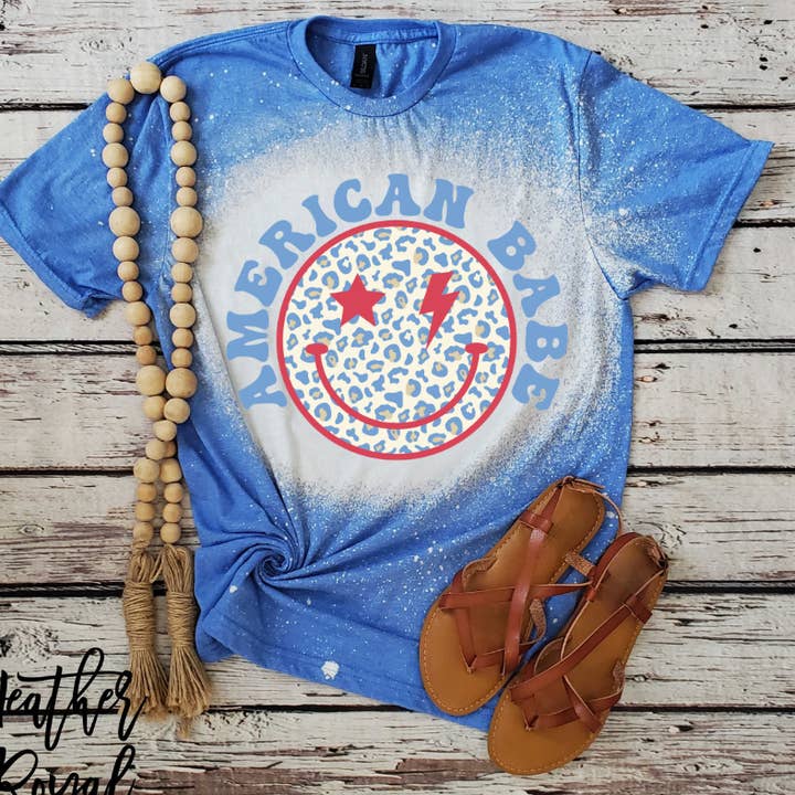 Southern Backroad Tees LLC - Vente T-shirt sérigraphié – femme - T-shirt blanchi American Babe0