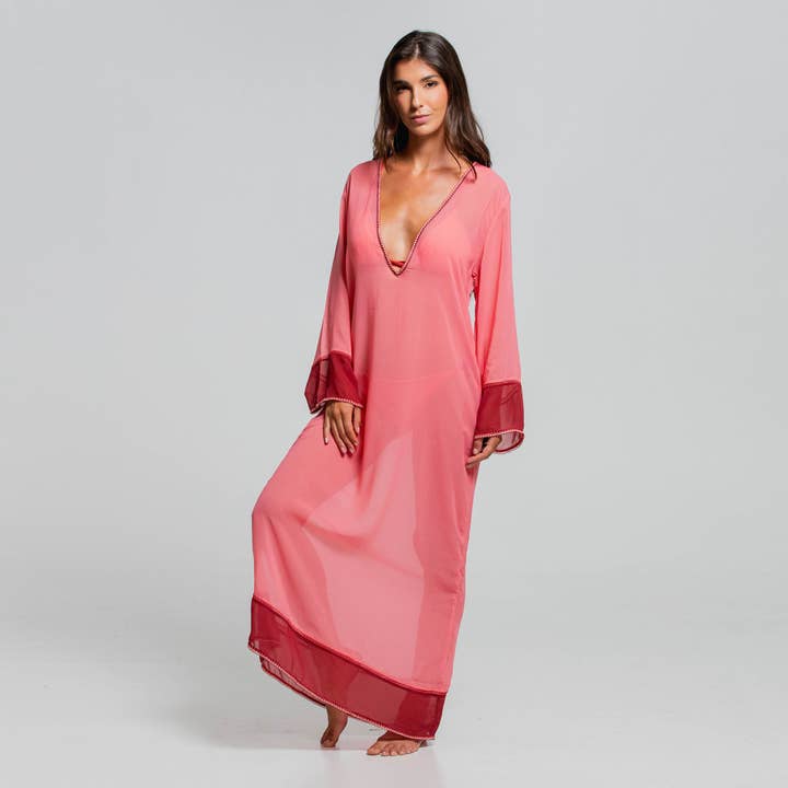 VIBRANT SOUL LONG CAFTAN for wholesale by Cosita Linda
