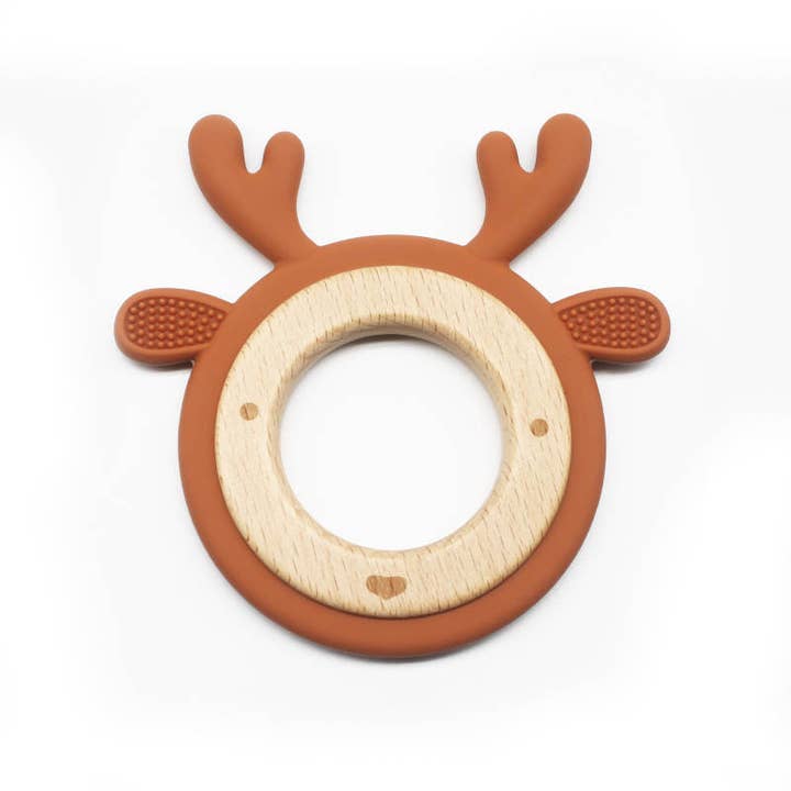Boho + Babe - Wholesale Teether (Not Clip-On) - Baby - Reindeer Teether. Holiday/Christmas Baby Gift.5