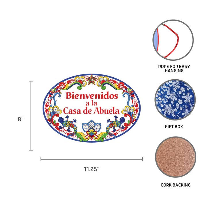 European Heritage Gifts - Wholesale Sign - Bienvenidos A La Casa De Abuela Traditional Artwork Welcome2