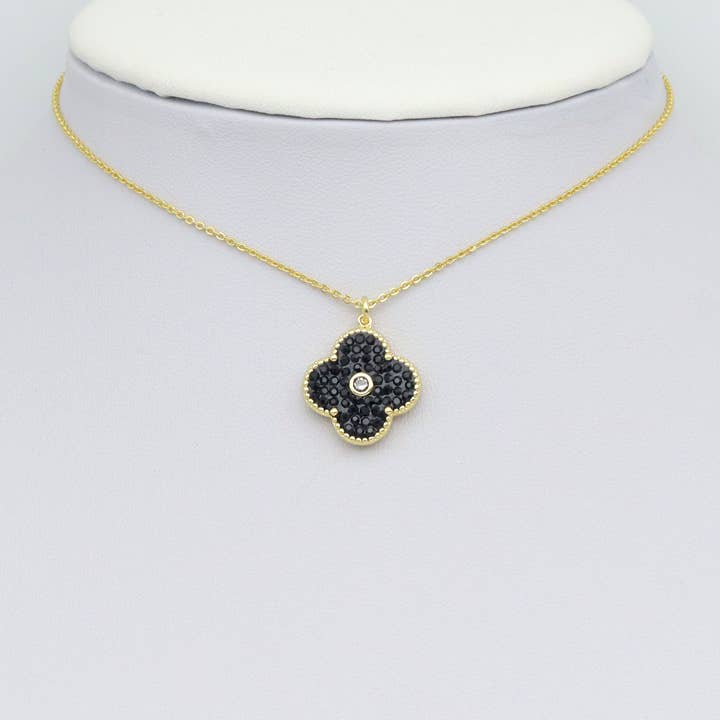 BestBeads&Beyond - Wholesale Individual Charm/Pendant - White Black Flower Charm Pendant, Sku#FH2342