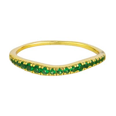 Green Trixie Kristallring aus Sterlingsilber — Gold für den Großhandel von Jolie & Deen