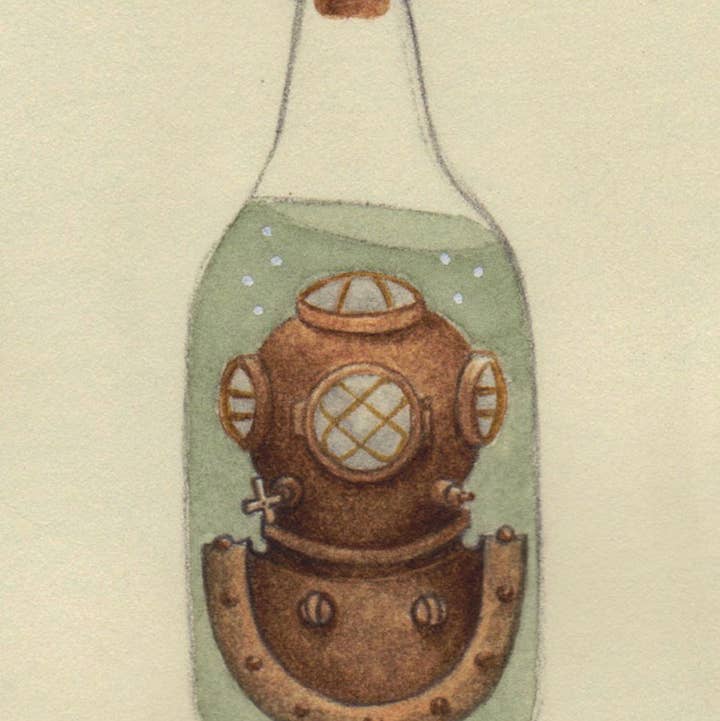 Little Bear Illustration - Wholesale Art Print - The Diver Fine Art Print