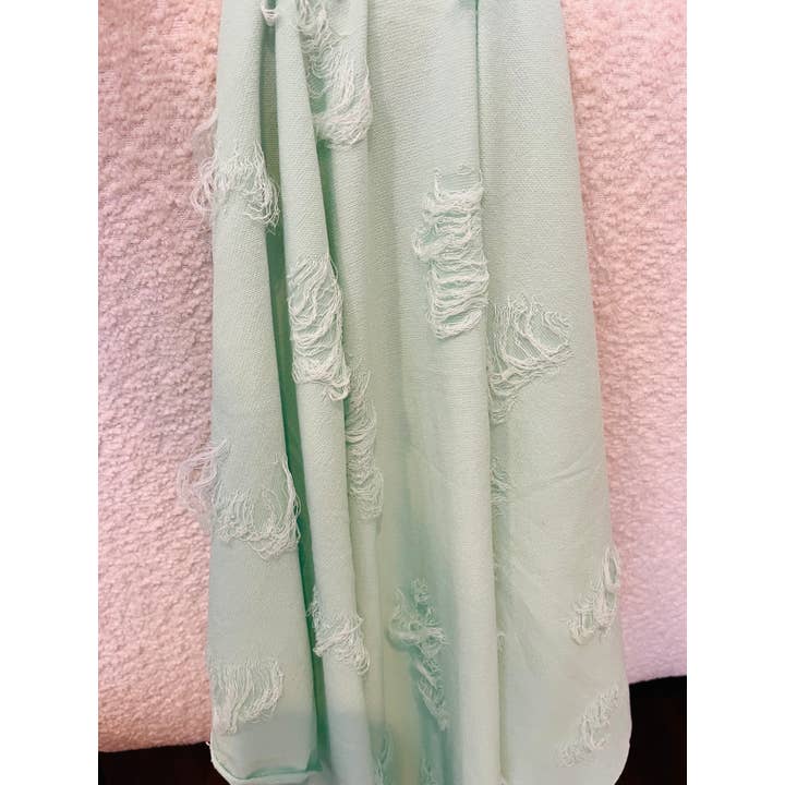 Tissu extensible menthe, tissu rétro rose pour bébé au mètre pour la vente par Jazy and Eve