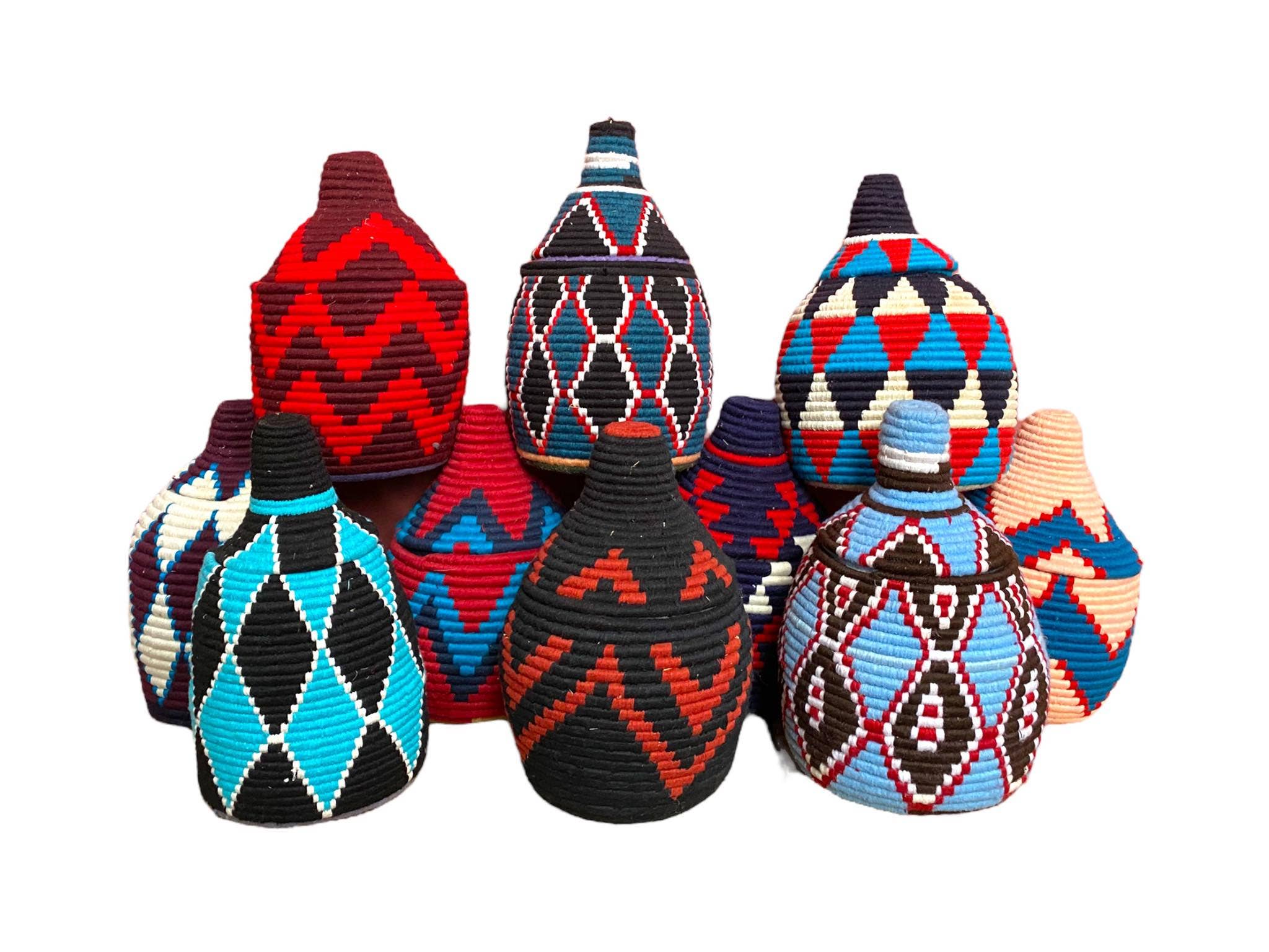 SOUK in the CITY - Wholesale Basket - Set of 5 Berber Baskets (fixed color mixes)11